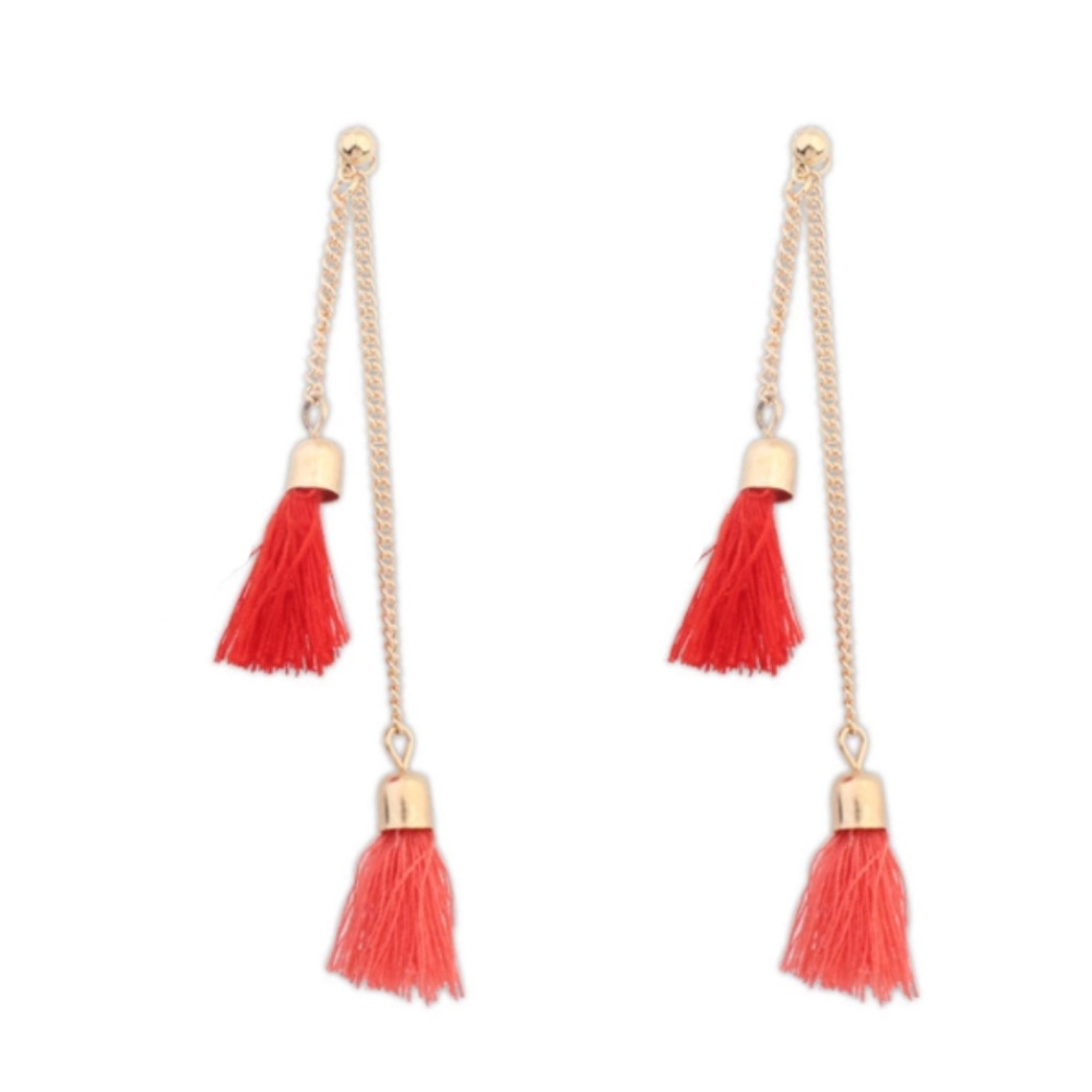 Double Tassel Earrings - Picture 5 of 8